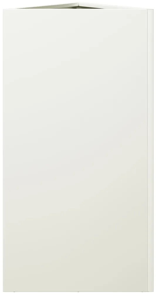 Vaso/floreira de jardim triangular 2pcs 40x34,5x70cm aço branco