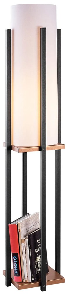 Candeeiro de Pé 7127 – Preto e Cobre – 25 x 25 x 130 cm