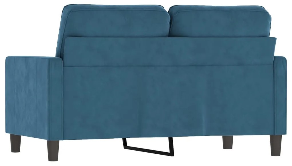 Sofá de 2 lugares veludo 120 cm azul