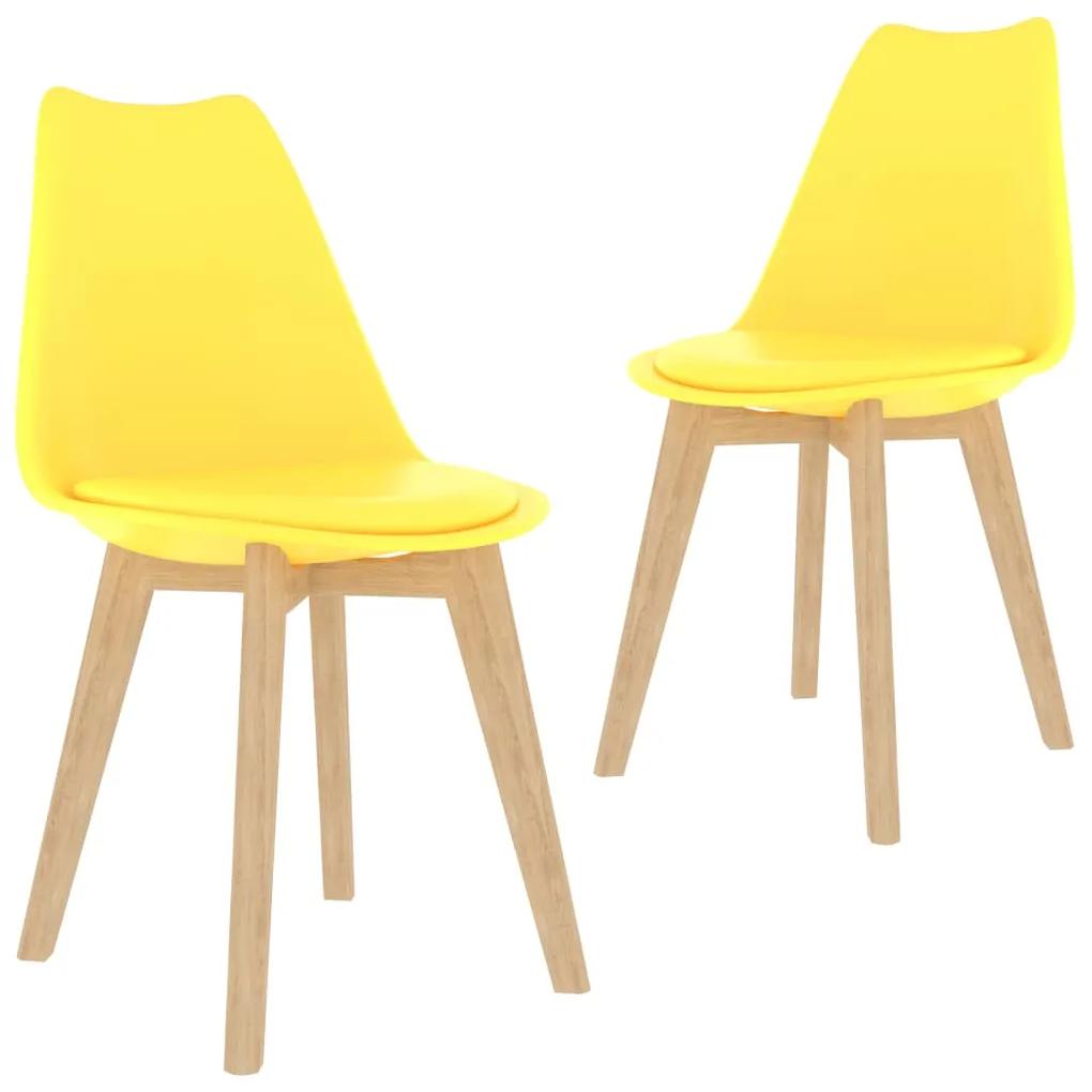 289134 vidaXL Cadeiras de jantar 2 pcs plástico amarelo