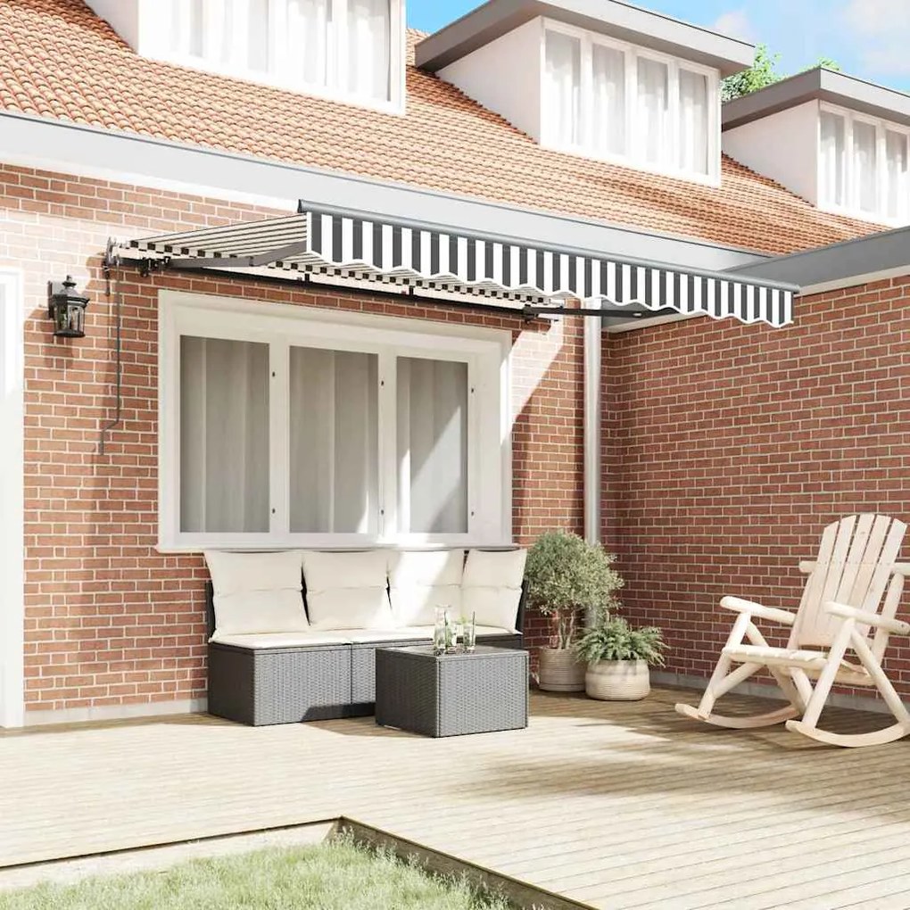 Toldo Retrátil Manual Antracite e Branco
