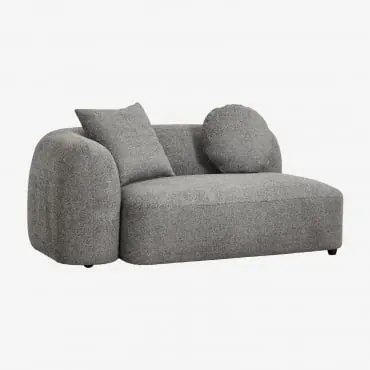 Módulo De Canto Esquerdo De 2 Lugares Para Sofá Modular Em Chenille Coco Chenille Grossa Cinzento Granito - Sklum