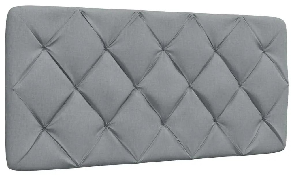 Estrutura de cama sem colchão 100x200 cm tecido cinzento-claro