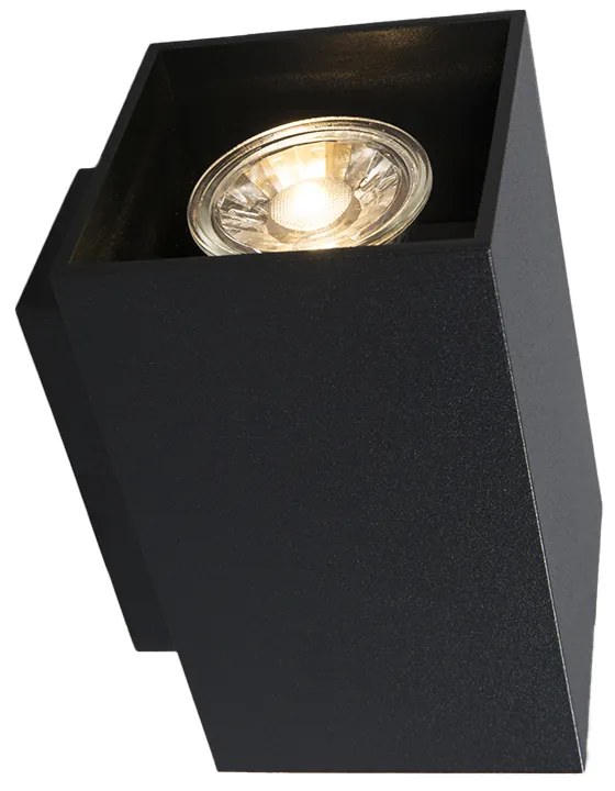 Candeeiro de parede moderno preto quadrado 2 luzes - Sandy Design,Moderno