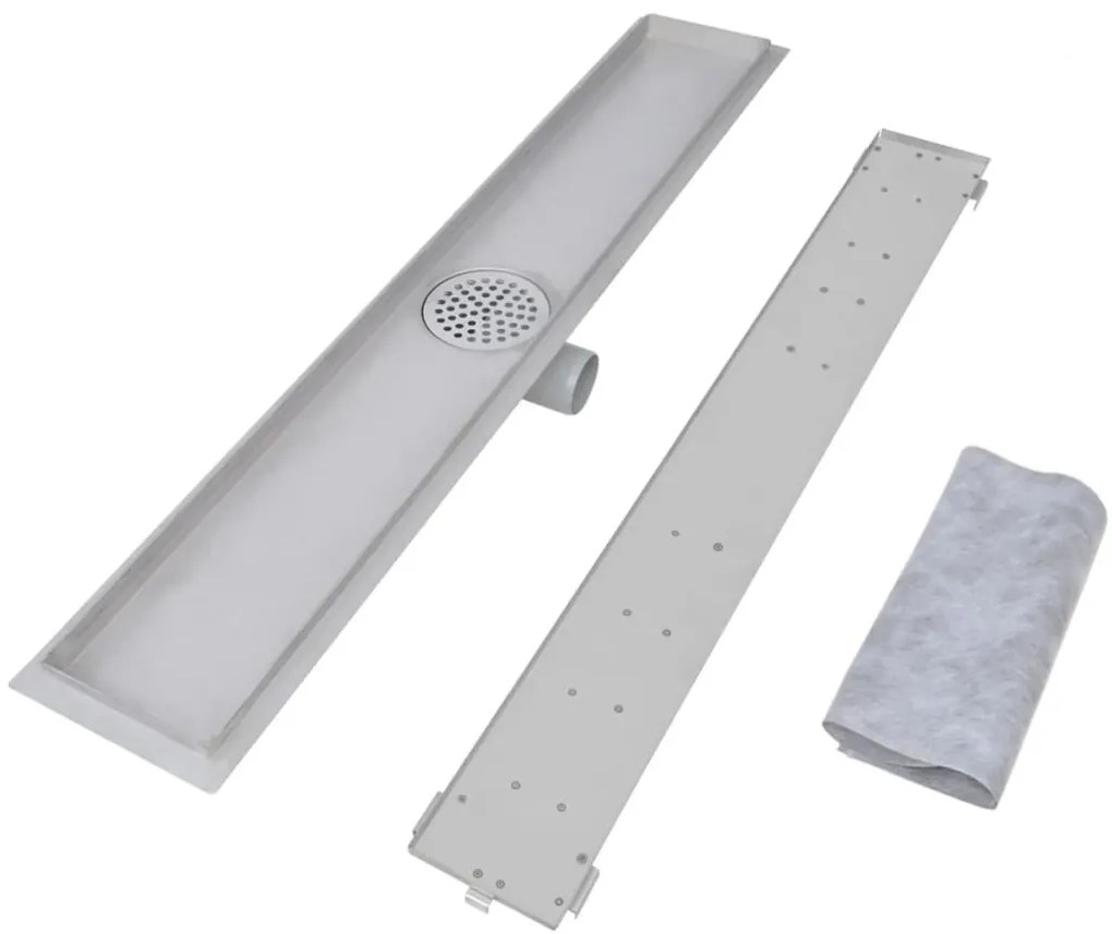 Dreno de chuveiro linear 2 pcs 830x140 mm aço inoxidável
