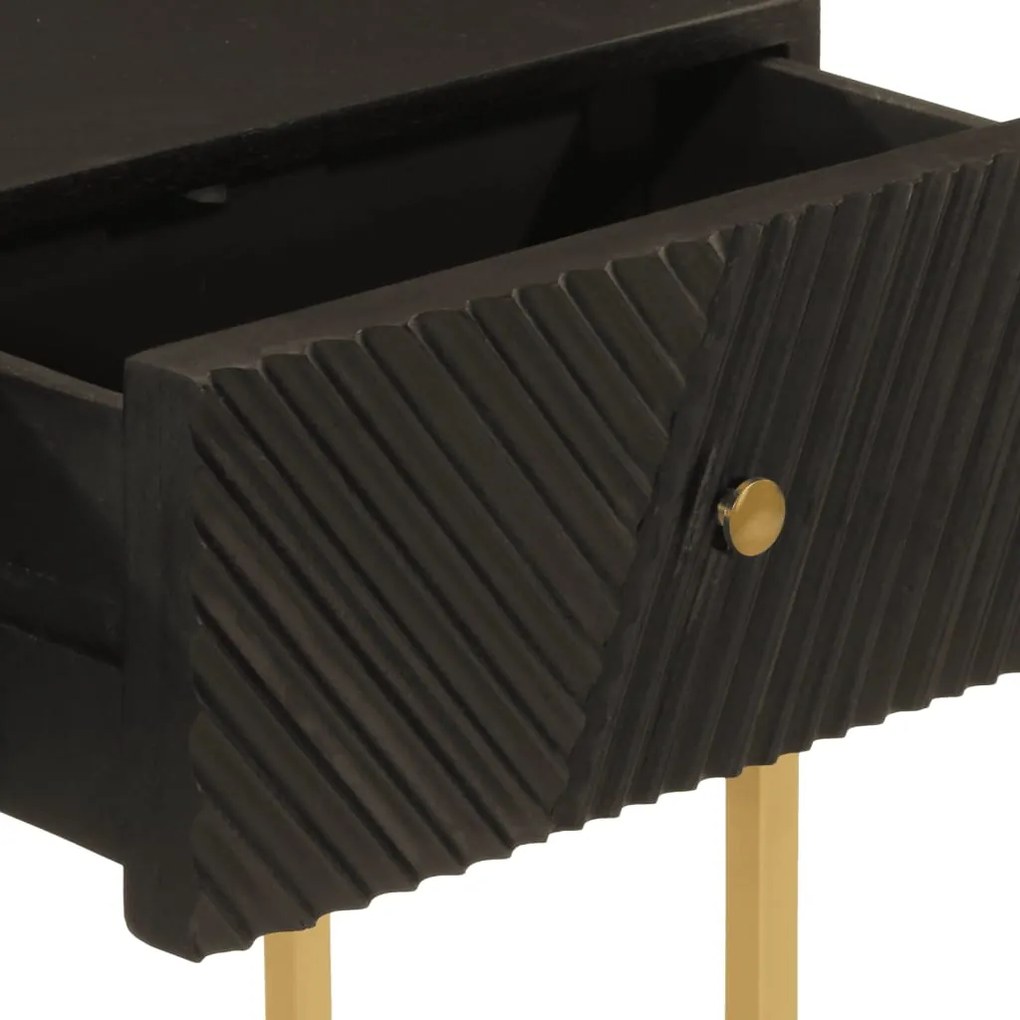 Mesa consola 90x30x76 cm mangueira maciça e ferro preto