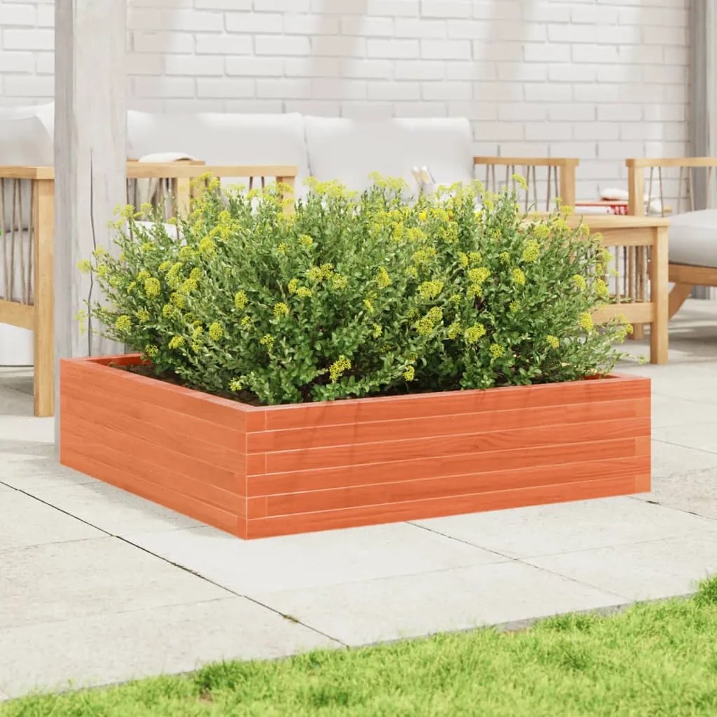 Vaso/floreira de jardim 90x90x23 cm pinho maciço castanho mel