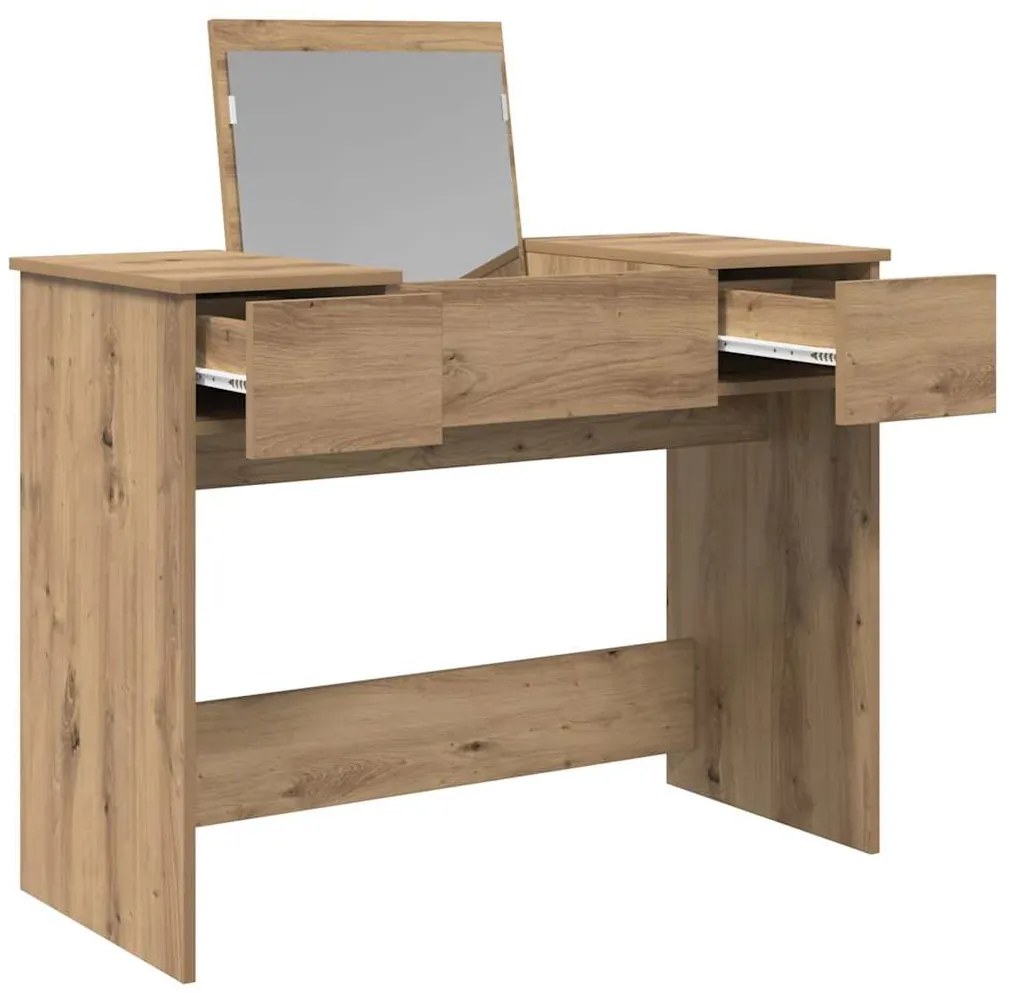 mesa de tocador com espelho Carvalho Artesanal 100x45x76 cm