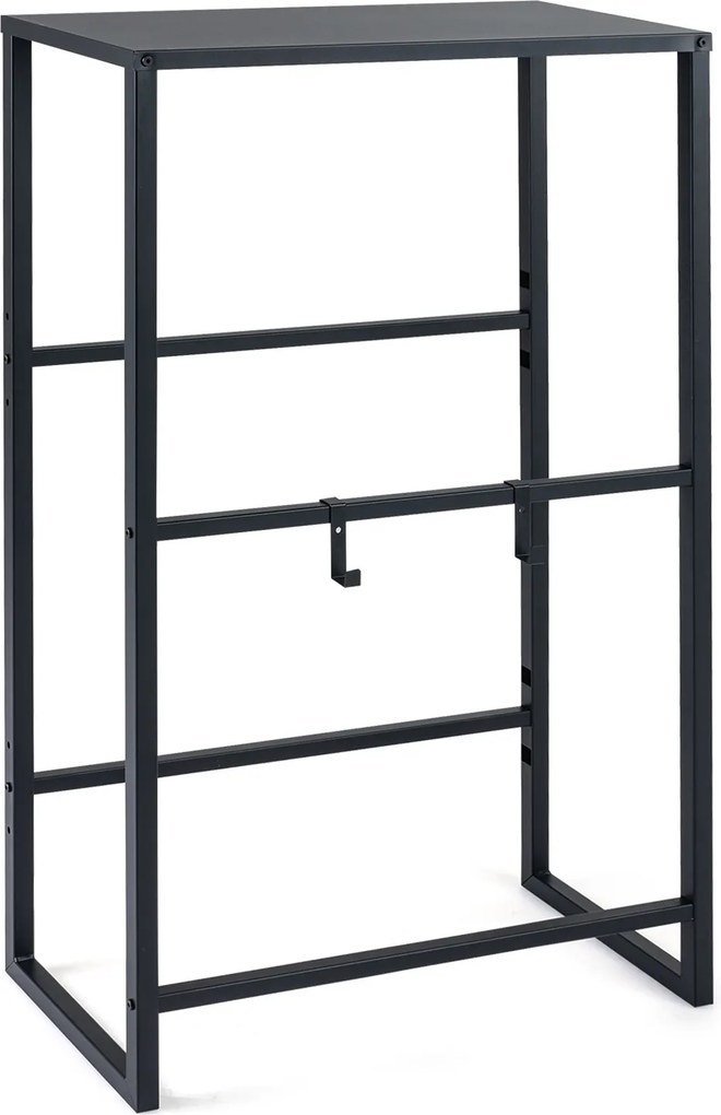 Estante para Caixas de Armazenamento, 69,5 x 32 x 112 cm, Inclinação Ajustável em 3 Posições, Preto