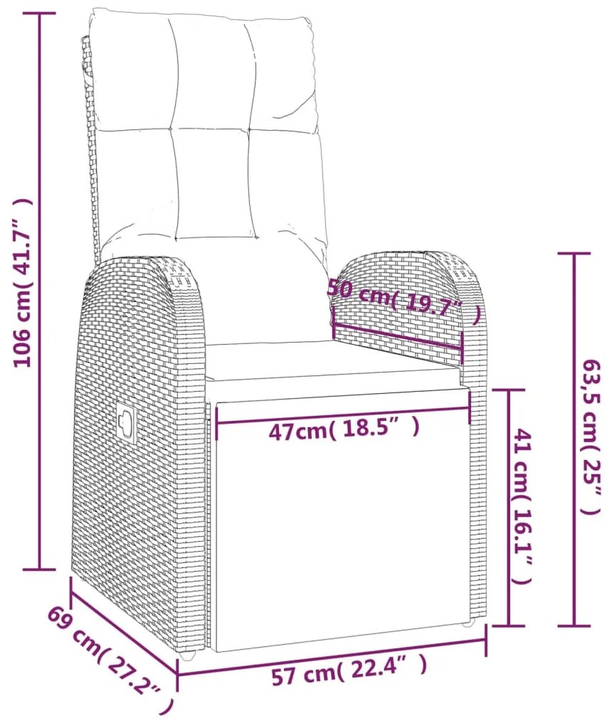 3 pcs conjunto de jantar p/ jardim vime PE/acácia maciça preto