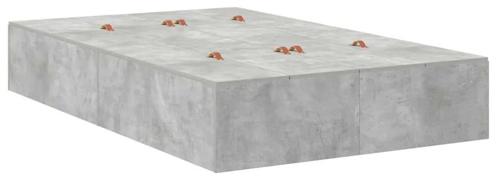 Cama de Armazenamento Cinza Concreto 120x190 cm