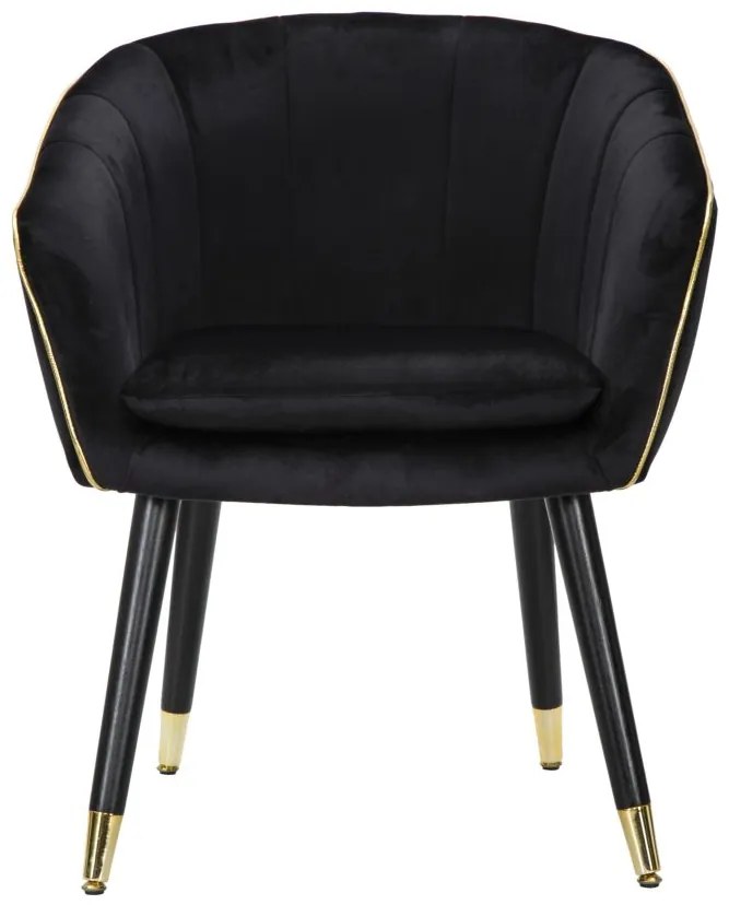 POLTRONA PARIS PRETA E DOURADA 62X58X78 CM