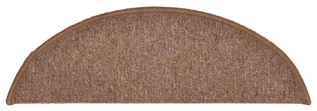 Tapetes de escada 30 pcs 56x17x3 cm castanho