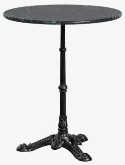Mesa De Bar Redonda Ø60cm Em Pedra Natural Azteca Mármore Verde Big Flower - Preto - Sklum