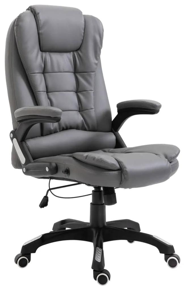 20233 vidaXL Cadeira de escritório em couro artificial antracite