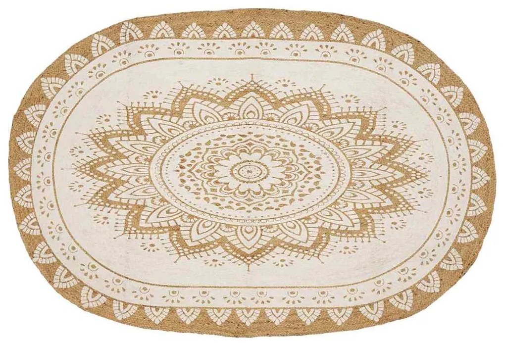 vidaXL Tapete de Juta Floral Natural 152 x 245 cm Juta