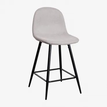 Banqueta Alta Glamm Preto & ↑65 Cm & Cinza Concreto - Sklum