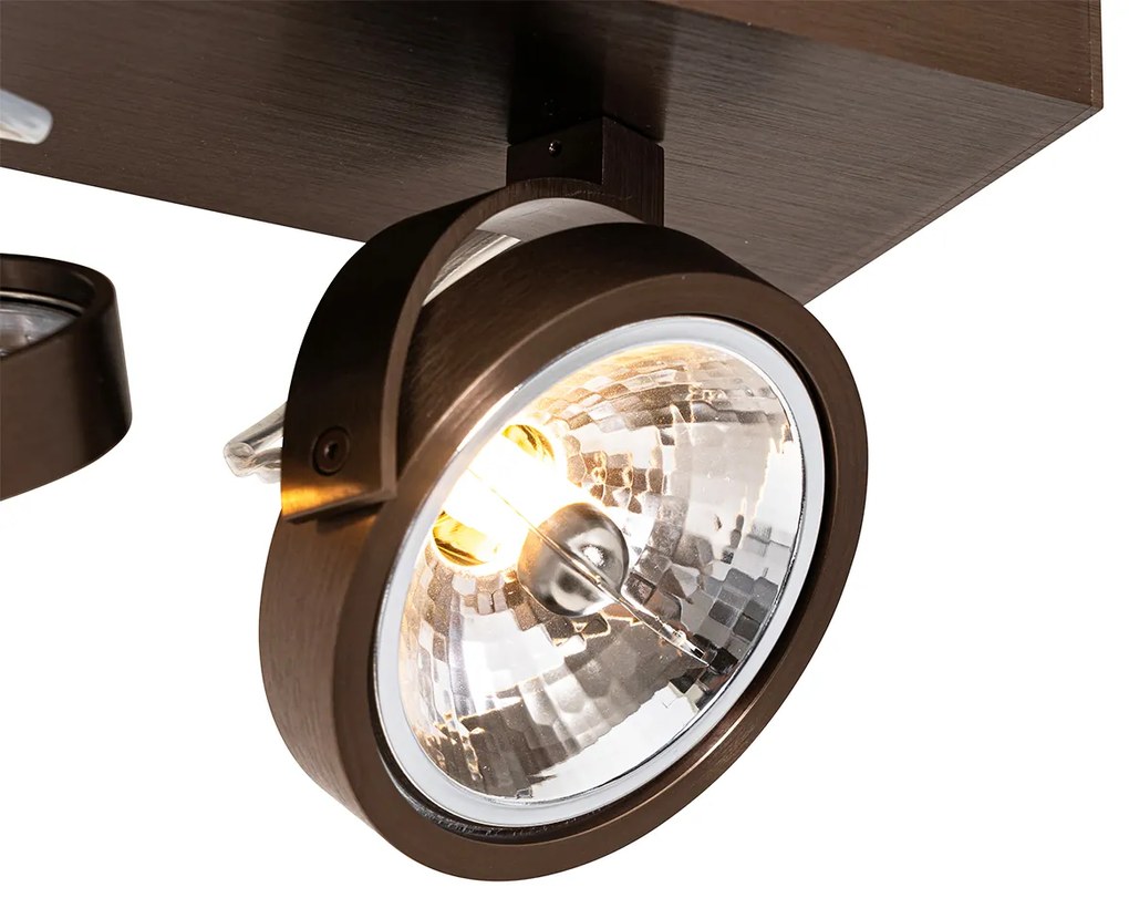 Projetores de teto design bronze escuro rotativos e inclináveis 2 luzes - Go Design