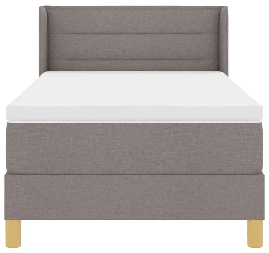Cama Box com Colchão taupe, 90x200 cm, tecido.