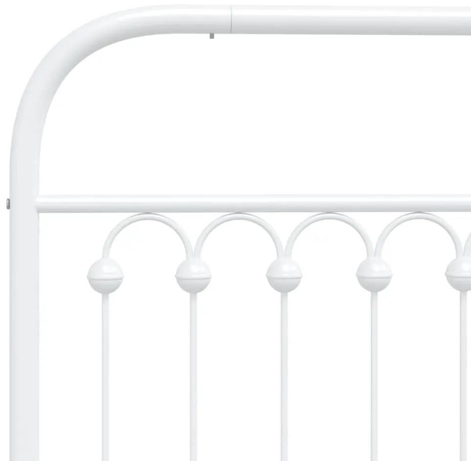 Estrutura de cama com cabeceira e pés 100x190 cm metal branco