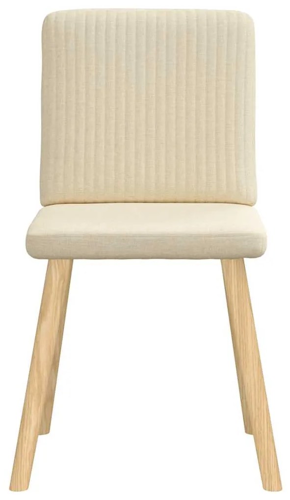 Cadeiras de jantar 6 pcs tecido cor creme