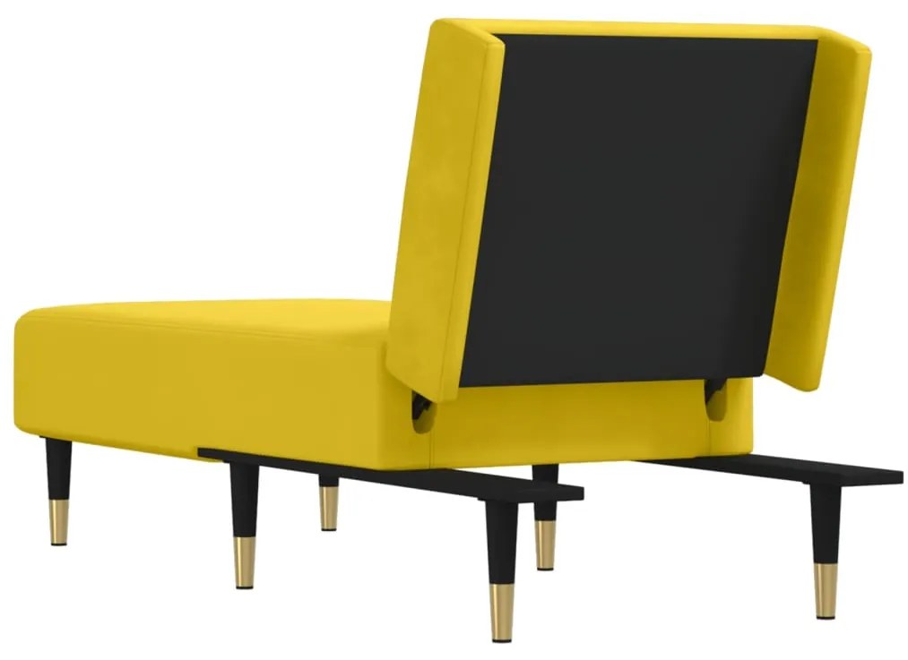 Chaise longue veludo amarelo