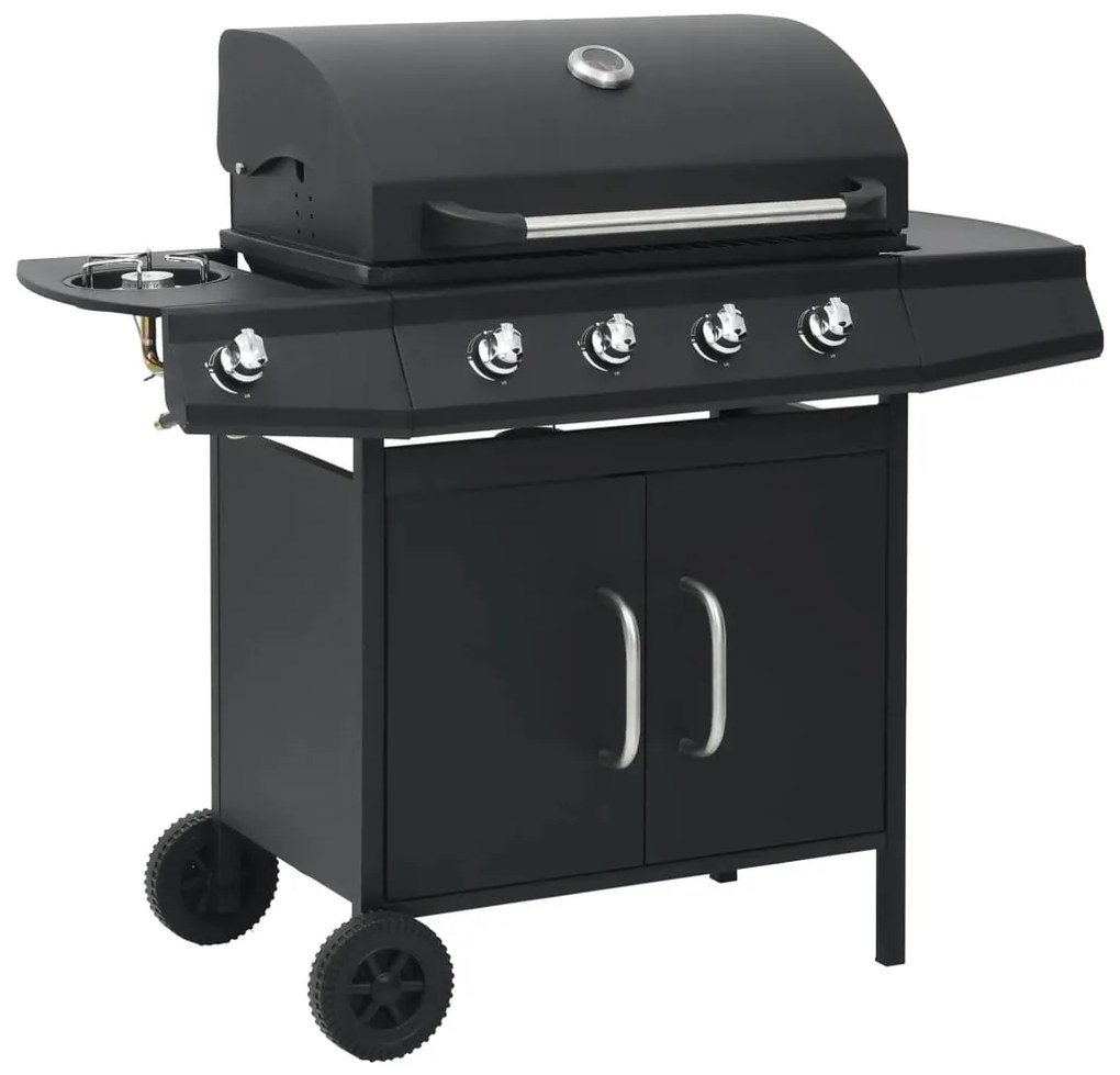 Grelhador/barbecue a gás 4+1 zonas de cozinhar preto