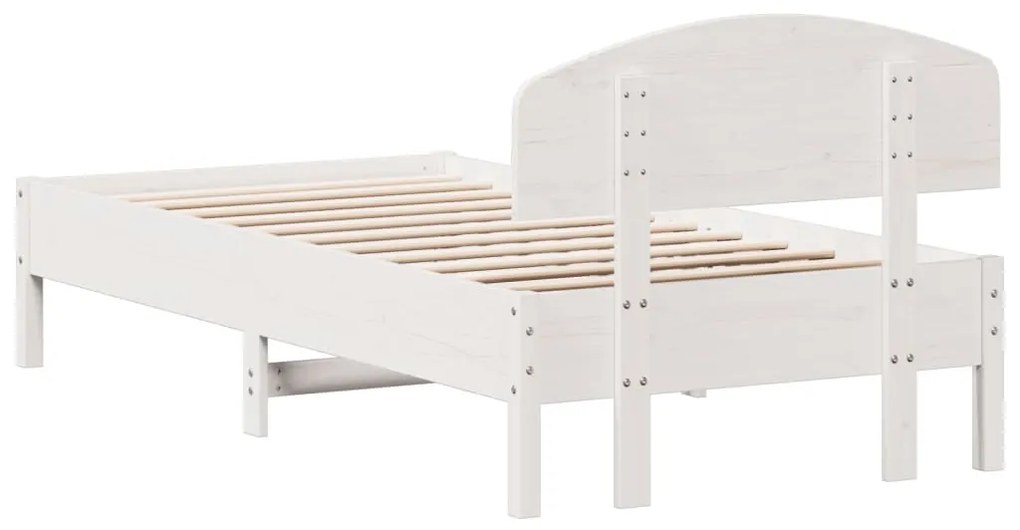 Estrutura cama c/ cabeceira 75x190 cm pinho maciço