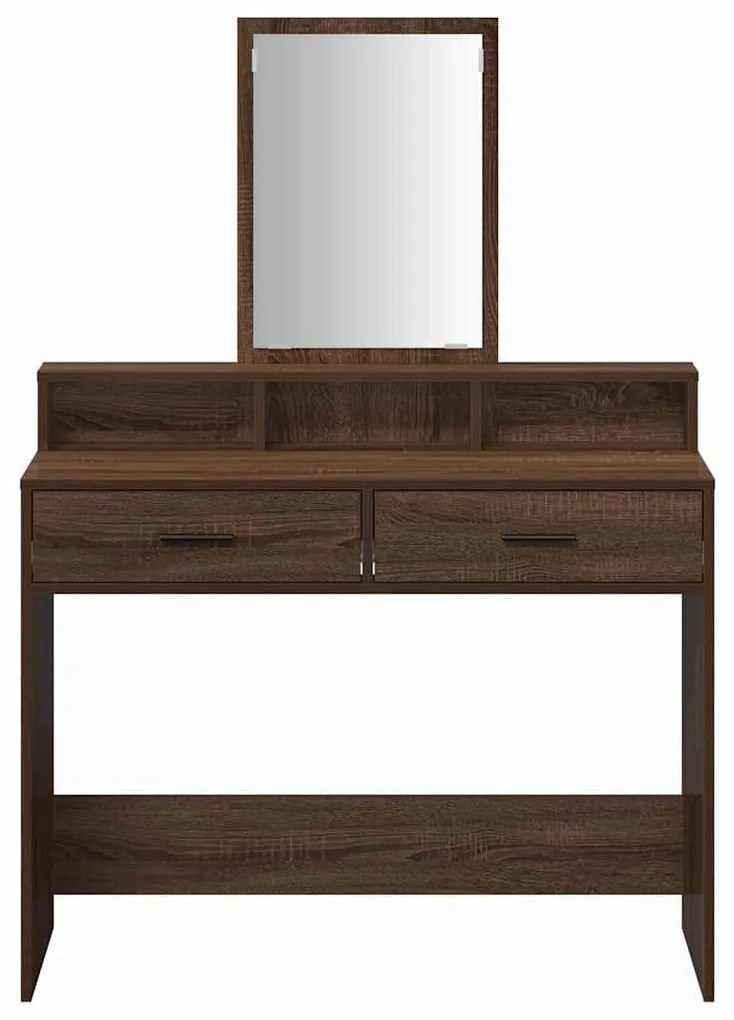 Mesa de Maquilhagem com Gavetas Castanho Carvalho 100x41x140 cm
