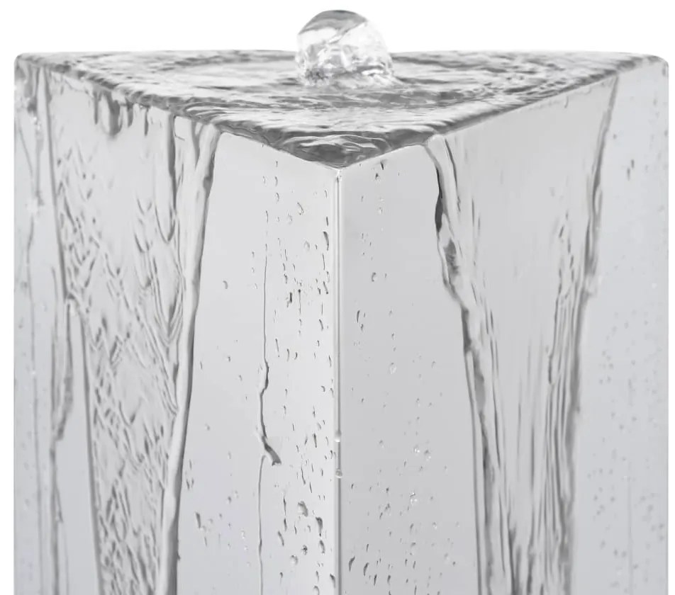 Fonte de jardim triangular com bomba 76 cm aço inoxidável