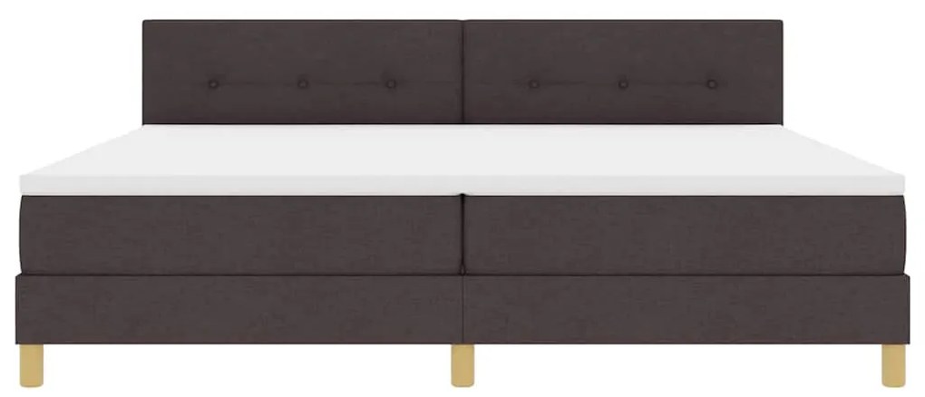Cama Box Spring com Colchão Castanho 200x200 cm Tecido