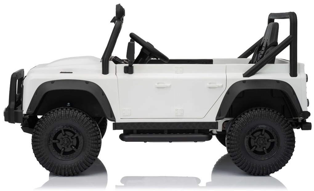 Jipe elétrico para crianças Land Rover Defender 110 SVX 12V, 4X4, luzes LED, bateria de lítio, licença ORIGINAL Branco