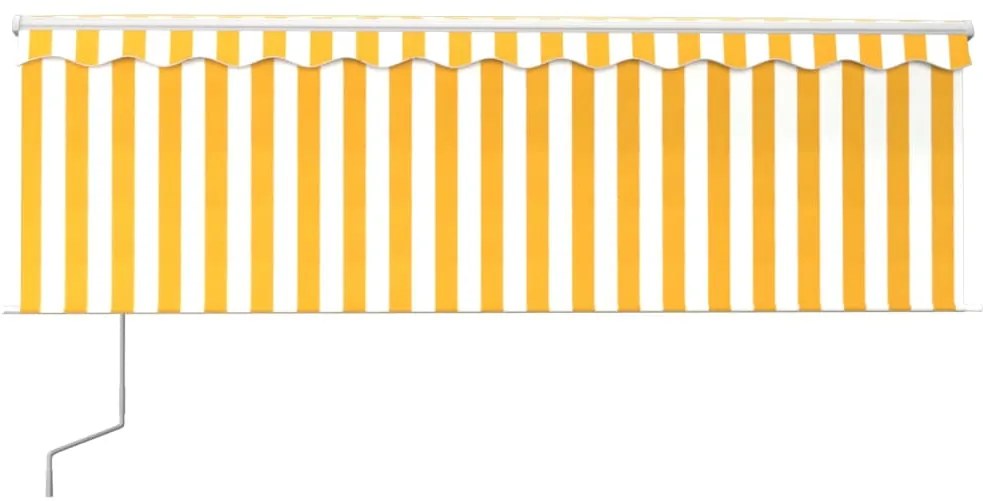 Toldo retrátil automático com estore 4,5x3 m amarelo e branco