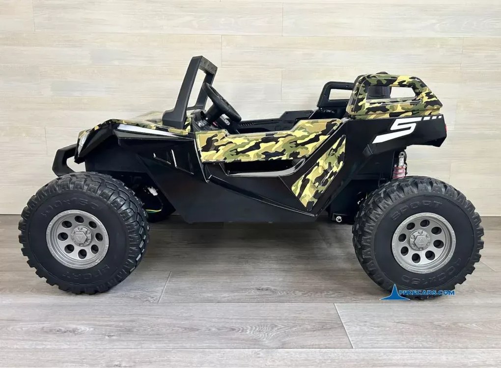 Buggy elétrico para crianças Todo terreno 2 Lugares Clash 24V 4x4 MP4, Rodas de espuma., Assento Couro sintético Camuflado
