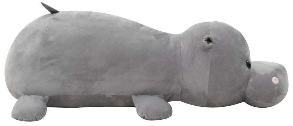 vidaXL Hipopótamo de peluche cinzento