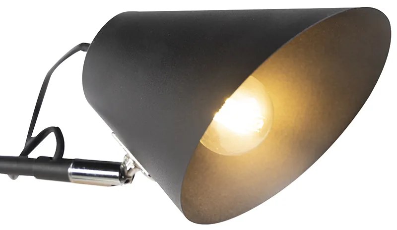 LED Candeeiro de parede inteligente preto 2 luzes ajustável com Wi-Fi A60 - Lune Retro