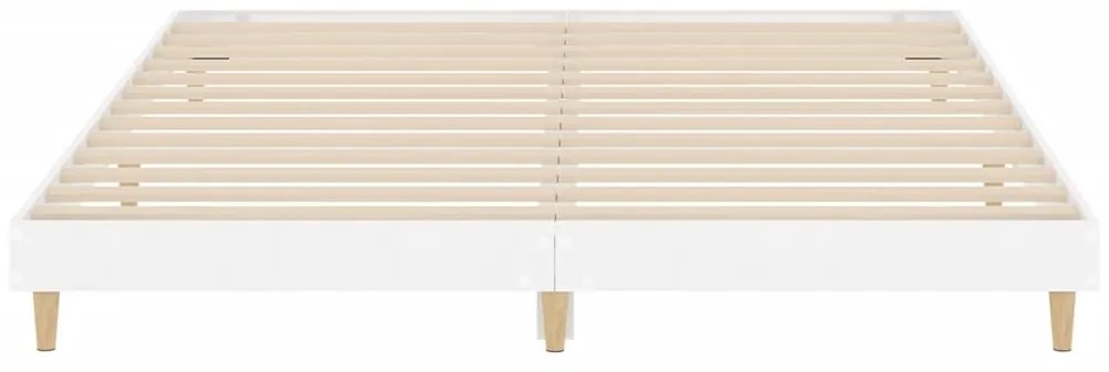 Estrutura de cama 200x200 cm derivados madeira branco brilhante