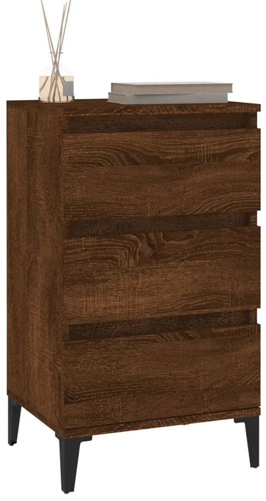 Mesa cabeceira 40x35x70 cm derivados madeira carvalho castanho