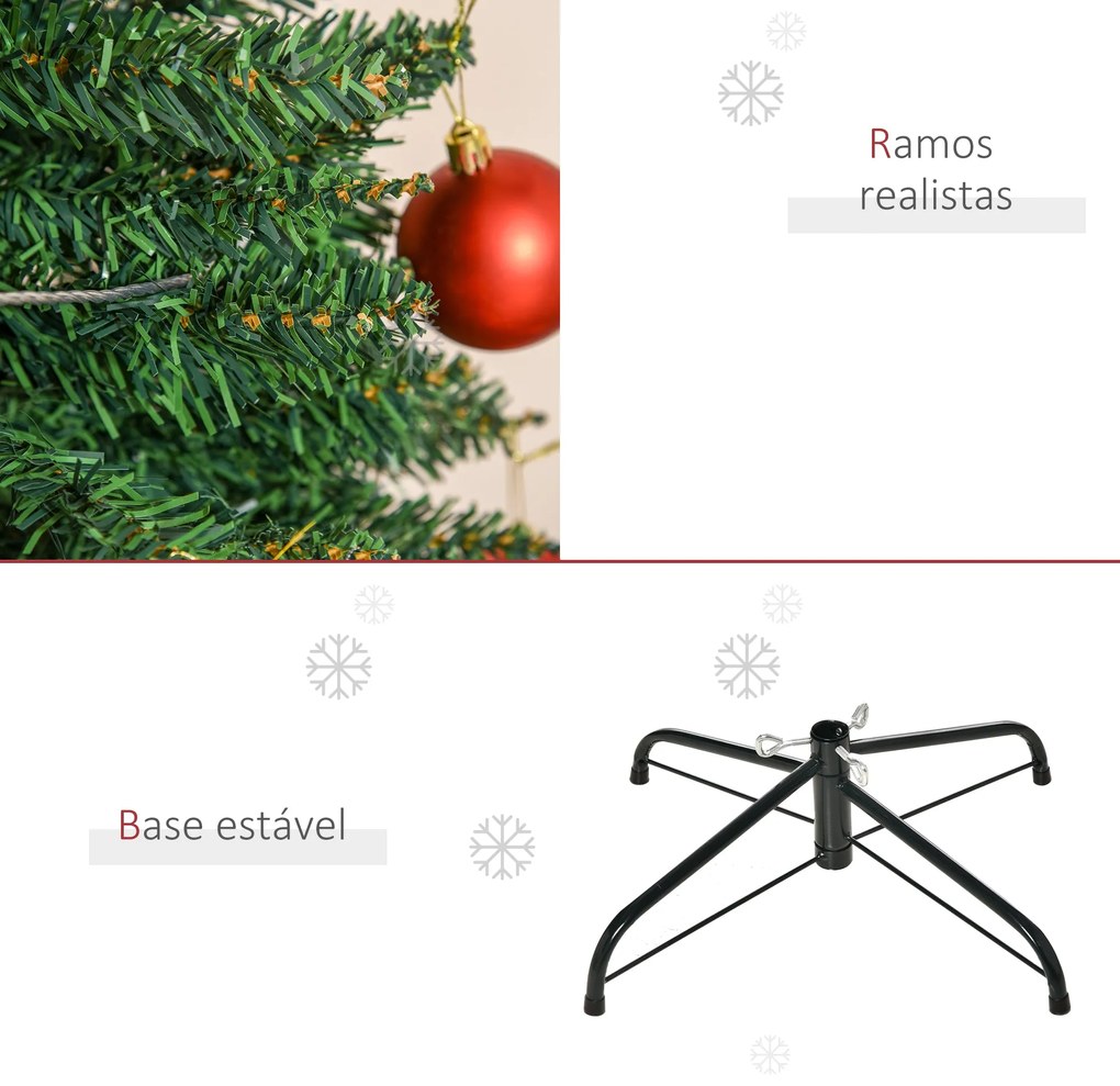 Árvore de Natal Artificial 210cm Ignífugo com 499 Pontas de Ramo PVC e