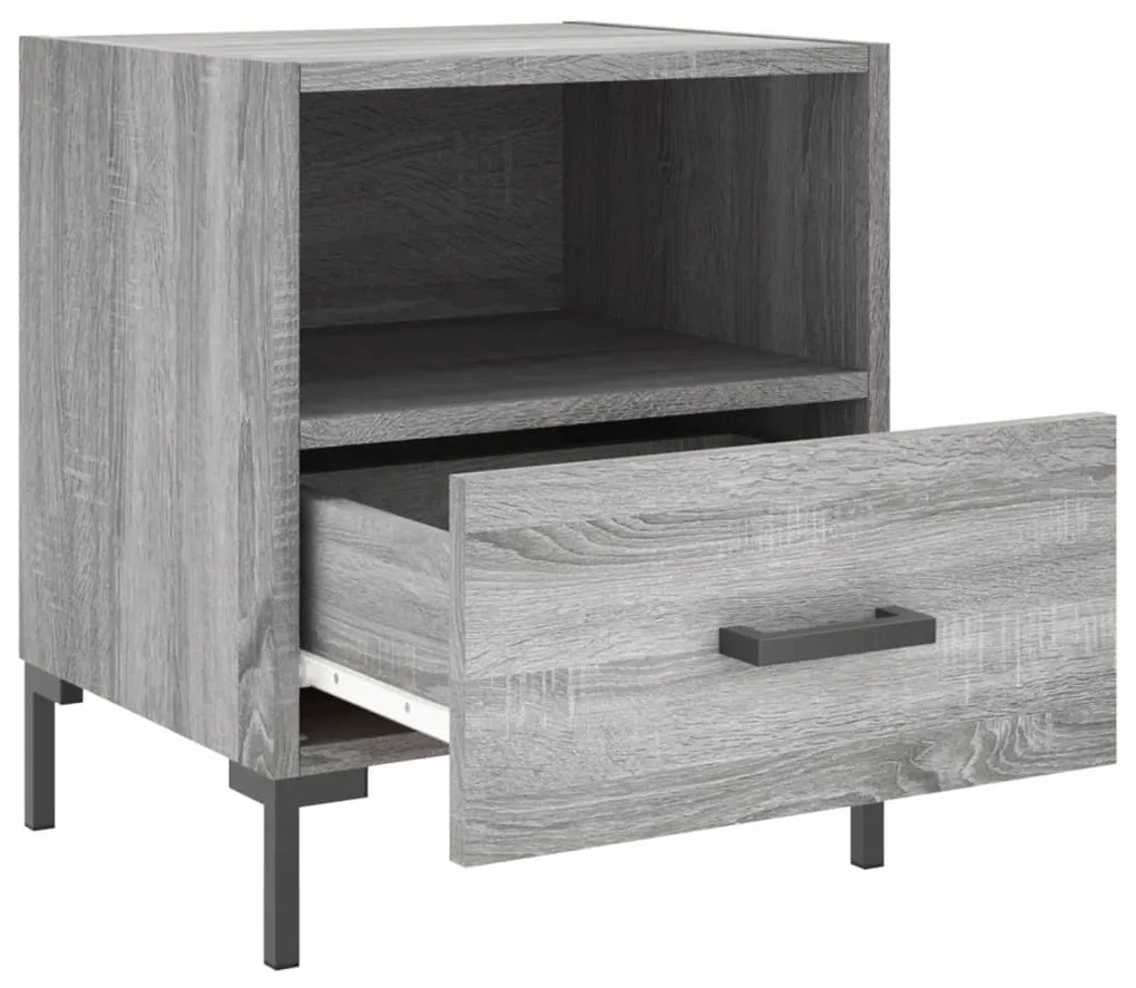 Mesas de cabeceira 2 pcs derivados de madeira sonoma cinza
