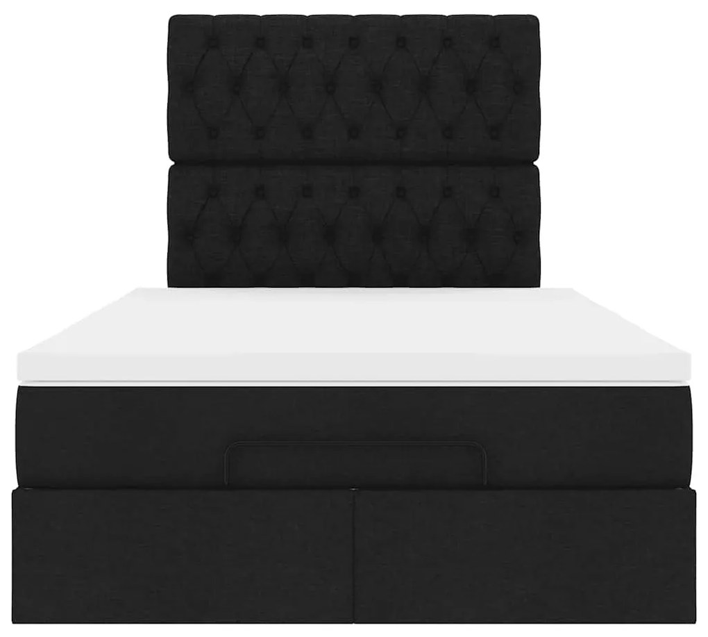 moldura de cama síriaXL otomana com colchão preto tecido