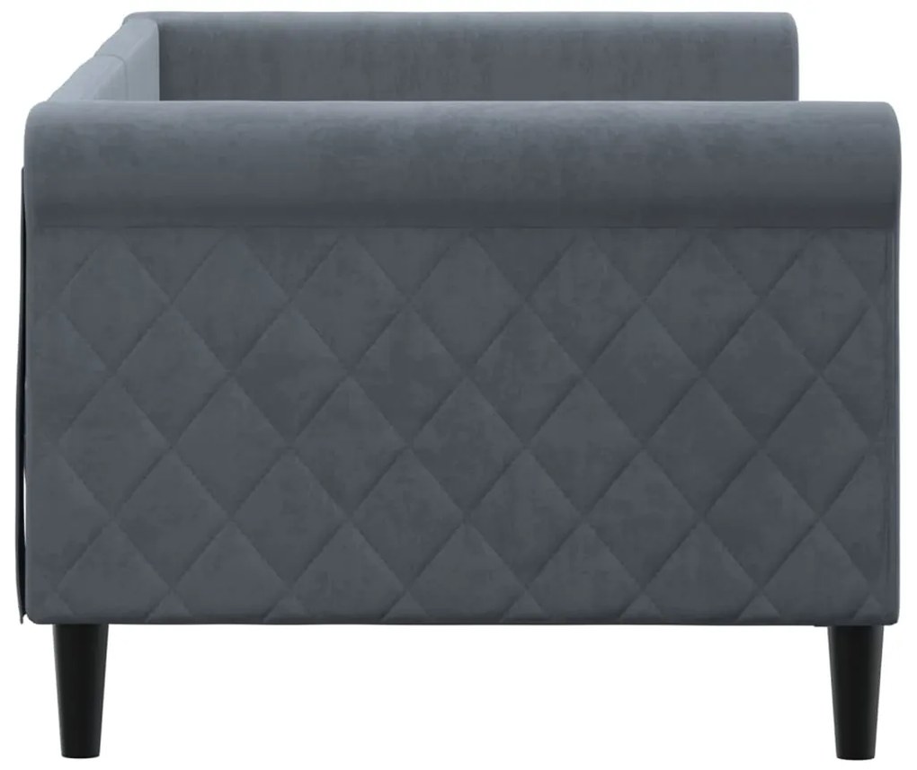 Sofá-cama 80x200 cm veludo cinzento-escuro