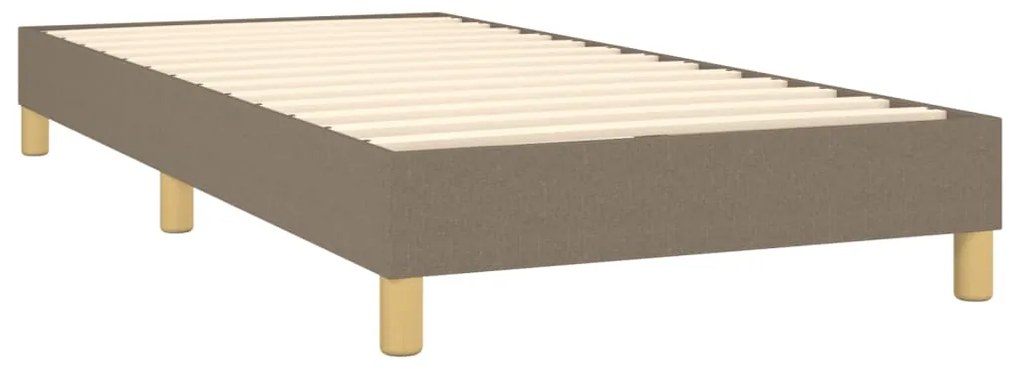 Cama box spring + colchão/LED 90x190cm tecido cinza-acastanhado