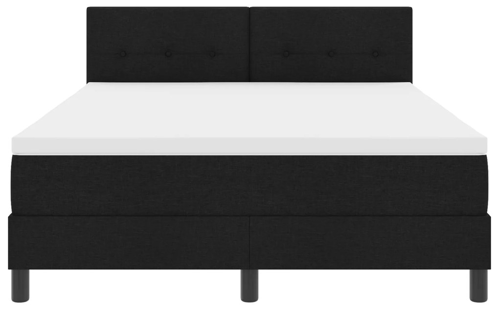 Cama Box Spring com Colchão Preta 160x200 cm Tecido