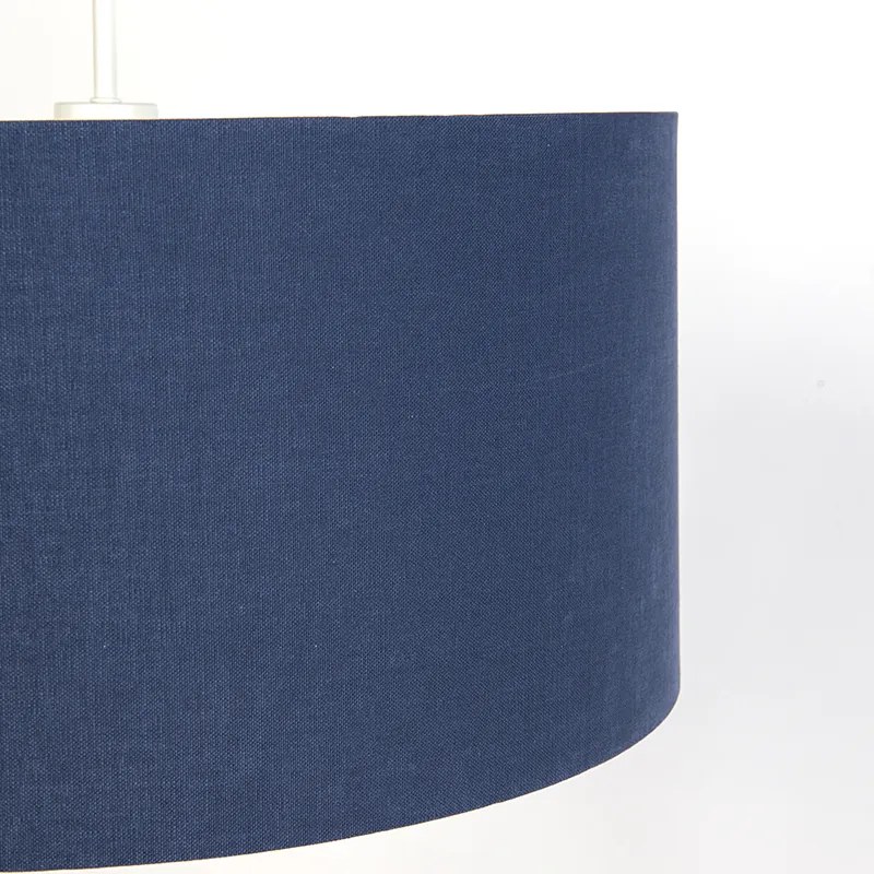 Candeeiro de suspensão moderno branco com cúpula azul antigo 50 cm - Combi 1 Moderno
