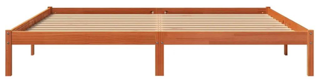 Estrutura de cama 180x200 cm madeira pinho maciço castanho cera