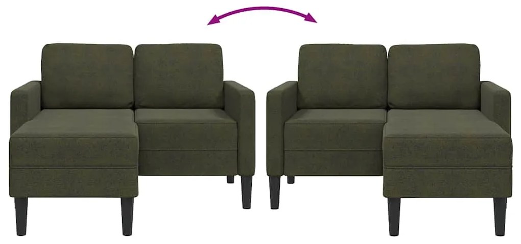 Sofá 2 lugares com Chaise em L 125 cm couro artificial