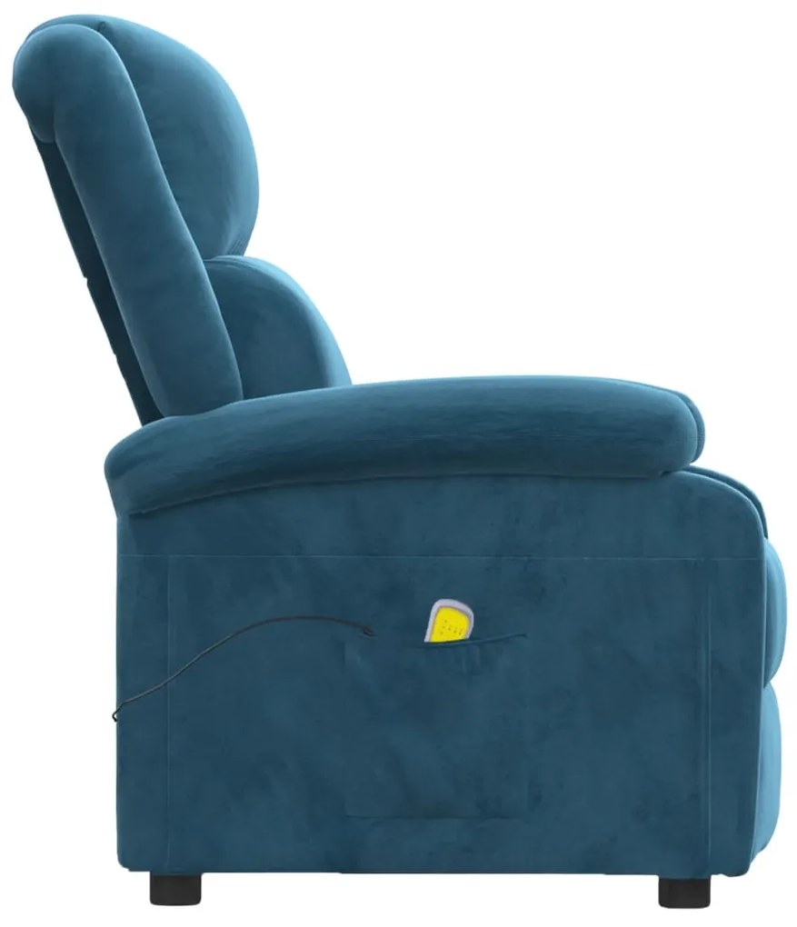 Poltrona de massagens veludo azul