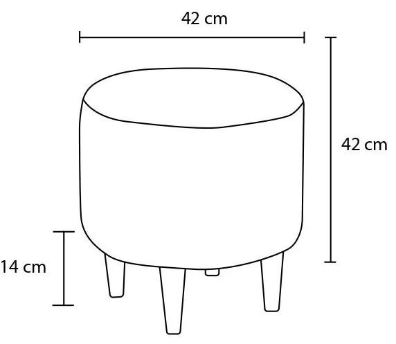 Pouffe Findik Gabbana – Cinzento – 40x42x40 cm