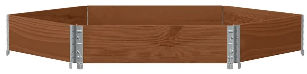 Canteiro elevado hexagonal 160x160 cm pinho maciço castanho